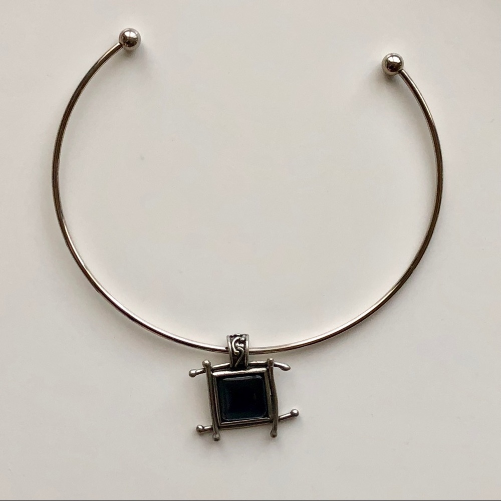 Christine Phillippe unique choker necklace pewter - Picture 2 of 5